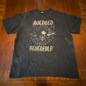 Vintage Avenged Sevenfold A7X Deathbat T-Shirt | Distressed Black | Size XL